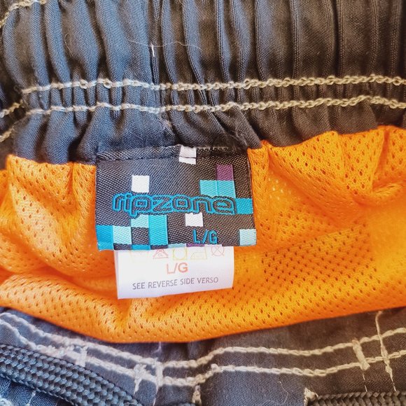 🎀 3/$30 NWT! Ripzone Boy's L Swim Trunks Orange /Grey Combo (3753) - Picture 7 of 11